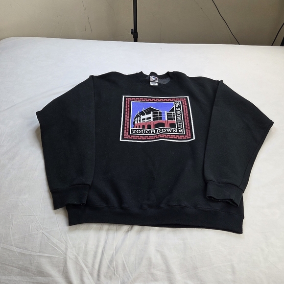 Vintage 1998 Baltimore Touchdown Stadium Sweatshirt Pro Player XL Black - Picture 8 of 11